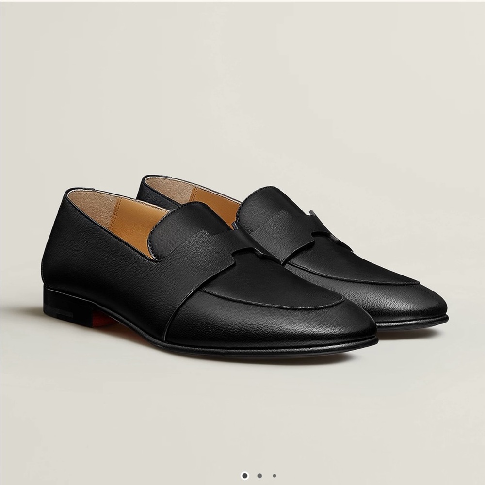 Hermes Black Men’s Ancora “H” Loafers